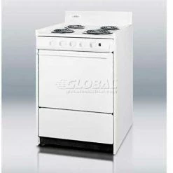 Summit Appliance Summit-Electric Range, Slim 24"W, Storage Compartment, White, 220V