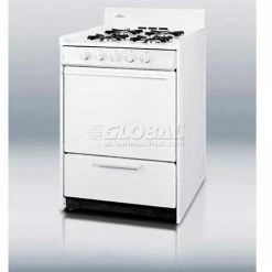 Summit Appliance Summit-White Gas Range, Slim 20"W, Electronic Ignition