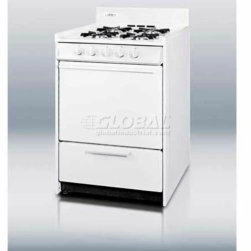 Summit Appliance Summit-White Gas Range, Slim 20"W, Electronic Ignition