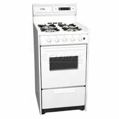 Summit Appliance Summit-DLX Gas Range, Slim 20"W, Elec. Ignition, Digital Clock/Timer, Oven Window, Light