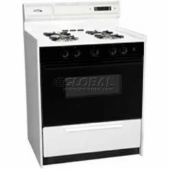 Summit Appliance Summit-DLX Gas Range, 30"W, Electronic Ignition, BK See-Through Glass Oven Door, Light