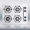 Summit Appliance Summit-24"W Gas Cooktop, Four Burners, Gas Spark Ignition, White
