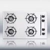 Summit Appliance Summit-30"W Cooktop, Four Burners, Gas Spark Ignition, White