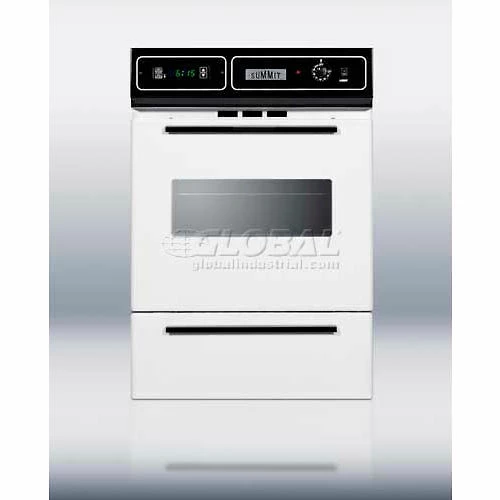 Summit Appliance Summit-Gas Wall Oven, Electric Ignition, Clock/Timer, Window, White