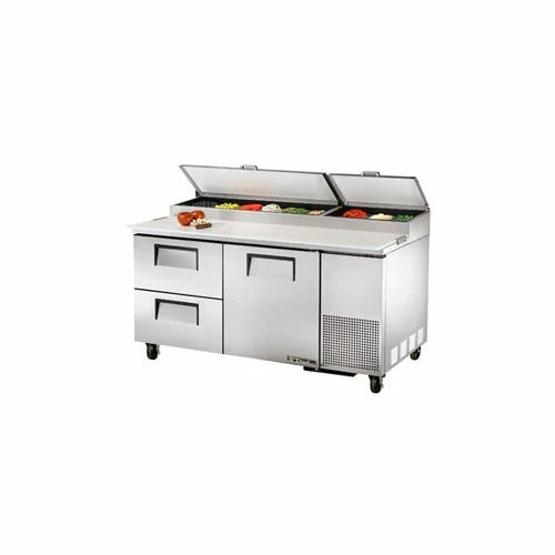 True Pizza Prep 33 - 41°F Pan Rail - 67-1/4"W x 32-1/4"D x 35-3/4"H - TPP-67D-2