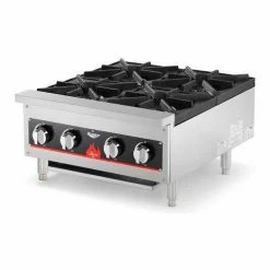 Vollrath® Cayenne 24" Gas Hot Plate, 40737, 4 Burner, 104000 BTU