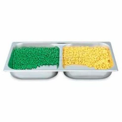 Vollrath® Full Size Divided Food Pan, 46853, 7 Quart Capacity, 18 Gauge, Stainless Steel - Pkg Qty 6