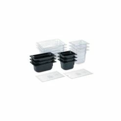 Vollrath® 1/6 Super Pan 3® 150mm, 6" - Black Plastic Pan - Pkg Qty 6