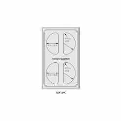 Vollrath® Miramar™ Plain SS Single Template - Four 1/2 Ovals