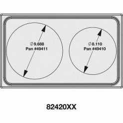 Vollrath® Miramar Cookware Single Size Template, 8242014, Stainless, Plain Edge