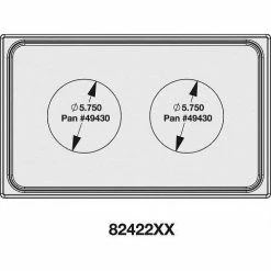 Vollrath® Miramar Cookware Single Size Template 8242216 Two Small Round Stainless Satin Edge