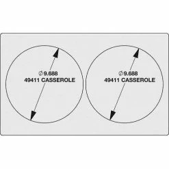 Vollrath® Miramar Cookware Single Size Template 8242514 Two Large Rounds Stainless Plain Edge