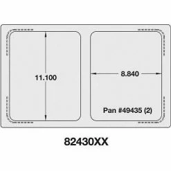 Vollrath® Miramar Cookware Single Size Template 8243014 Two Small Food Pan Stainless Plain Edge