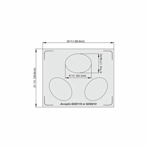 Vollrath® Miramar™ Plain SS Double Well Template - 3 Small Ovals