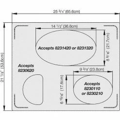 Vollrath® Miramar Stainless Steel Double Well Template, 8250514, Plain Stainless