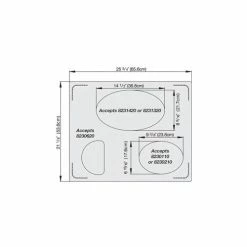 Vollrath® Miramar™ Satin SS Double Well Template- 1 Large, 1 Small, 1/2 Ovals