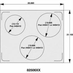 Vollrath® Miramar Cookware Double Size Template, 8250614, Three Rounds, Plain Edge