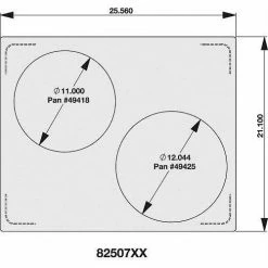 Vollrath® Miramar Cookware Double Size Template, 8250714, Two Large Rounds, Plain Edge