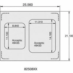 Vollrath® Miramar Cookware Double Size Template 8250816 One Large/One Small Food Pan Satin Edge