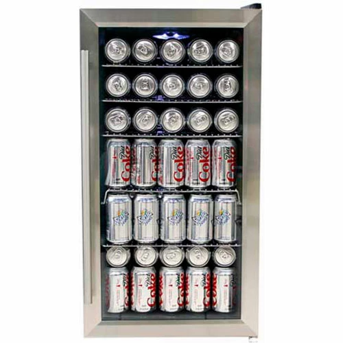 Whynter BR-130SB - Beverage Refrigerator, Stainless Steel, Internal Fan, 120 Cans Capacity, 33"H
