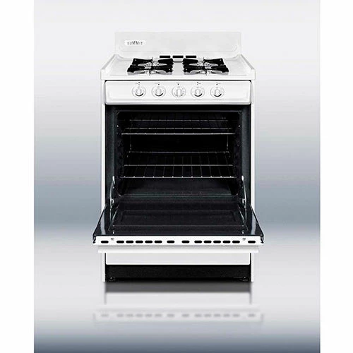 Summit Appliance Summit-Range, Gas, 4 Burners, 2.9 Cu. Ft., Battery Start, White, 24" x 24" x 40" - Image 3