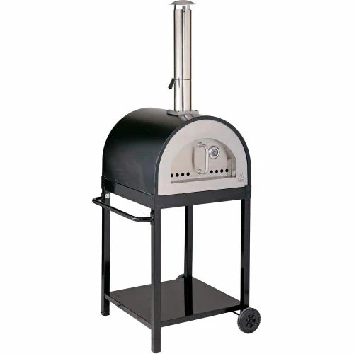 WPPO Traditional 25-Inch Eco Wood Fired Pizza Oven Black w/ Black Stand - Image 2