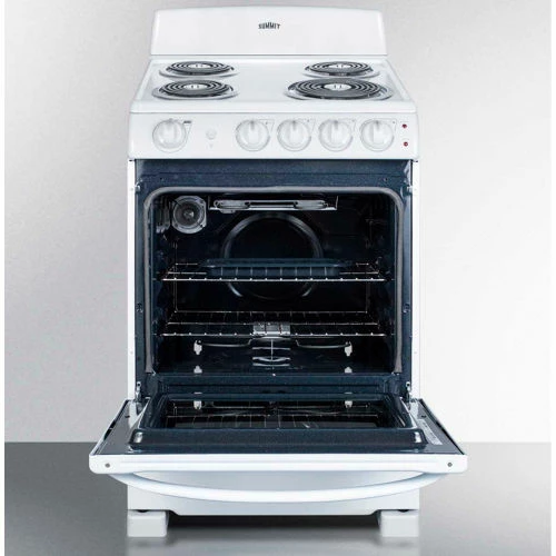 Summit Appliance Summit-Range, Electric, 4 Burners, White, 23.5"W x 23.5"D x 42"H - Image 2