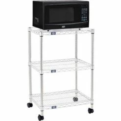 Nexel® Poly-Z-Brite® 3-Tier Microwave Station Cart Kit, 24"L x 18"W x 36"H