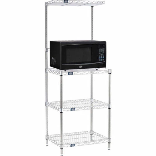 Nexel® Poly-Z-Brite® 4-Tier Microwave Station Kit, 24"L x 18"W x 63"H
